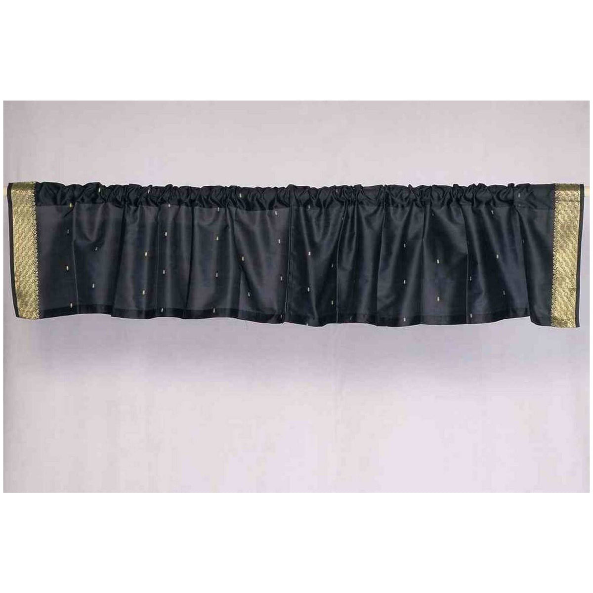 Black Rod Pocket Sari Valance Pair J9760