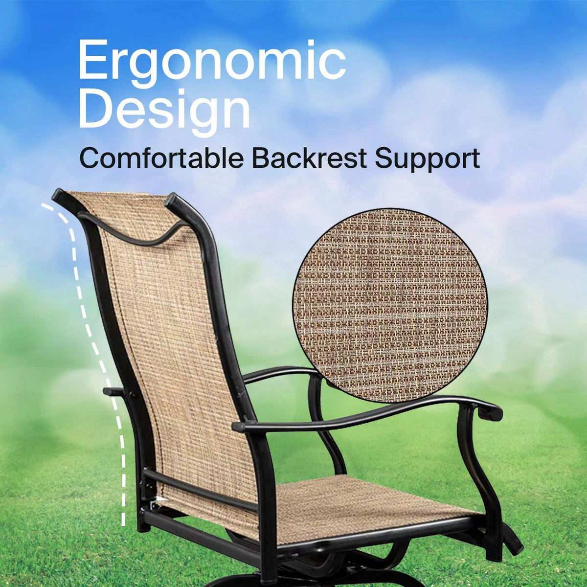 3 Piece Swivel Stools Set with Dining Chairs and Cafe Table S649456