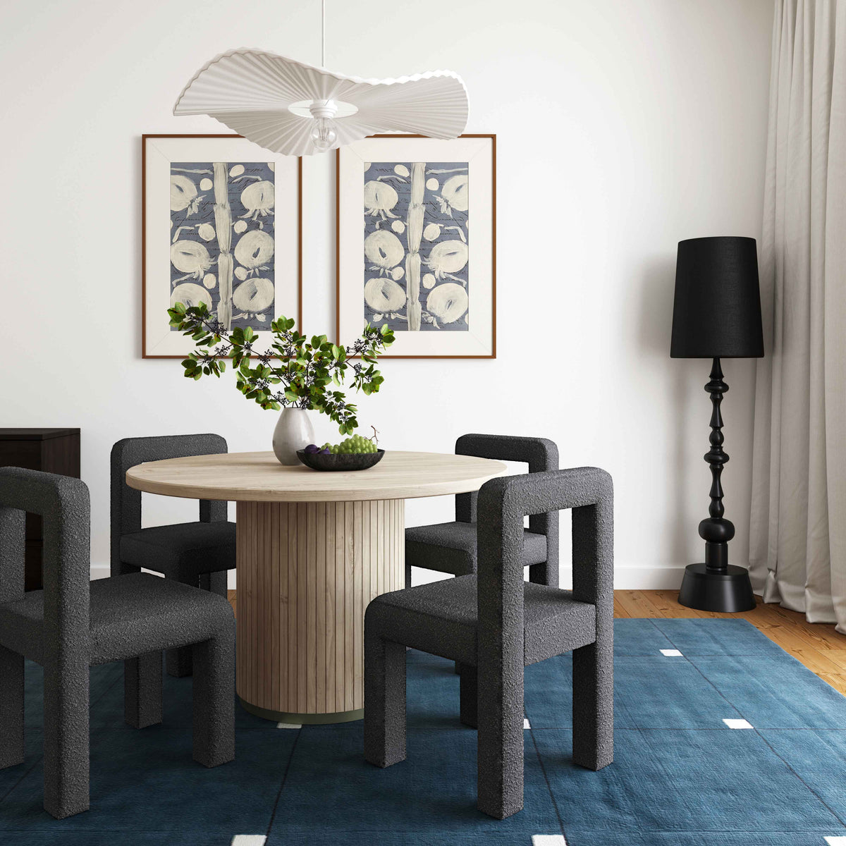 Black Boucle Dining Chair R40966