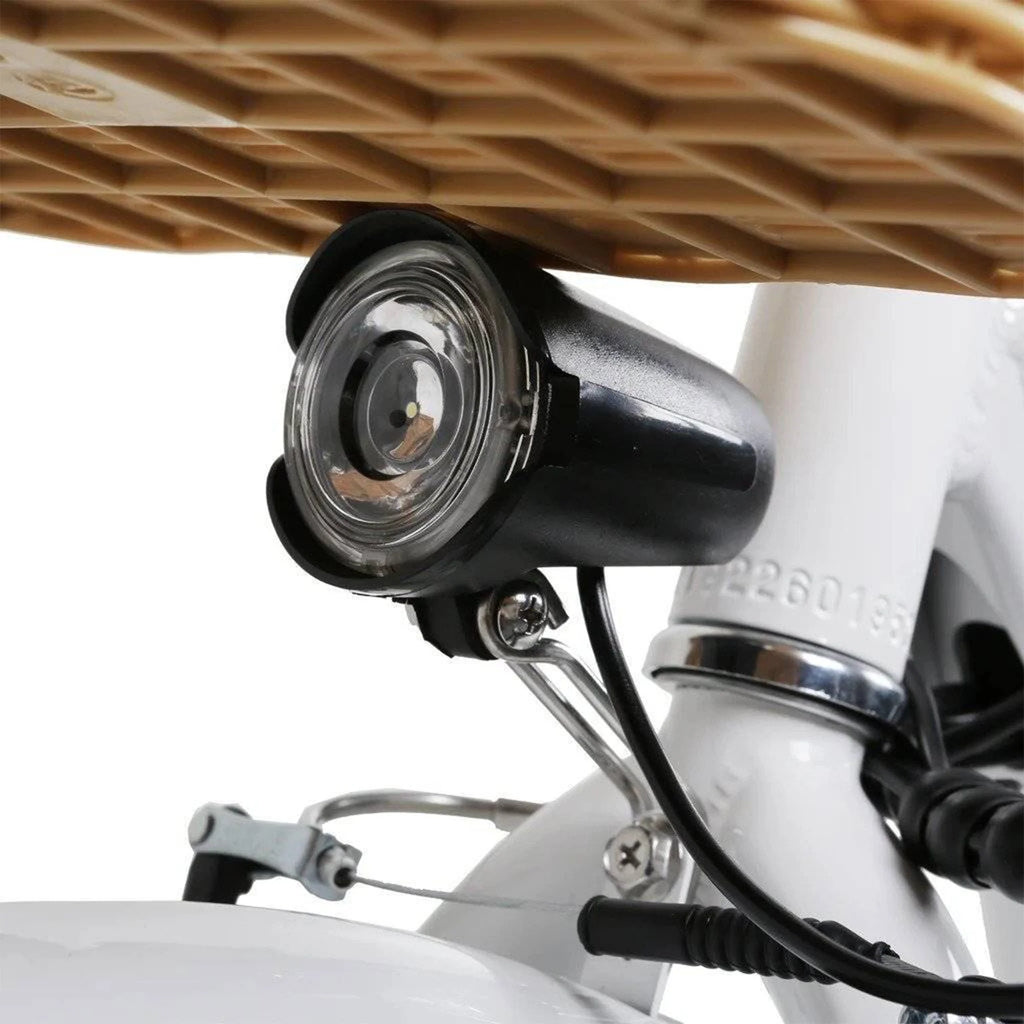 White 22in Electric Bike with Basket & LCD Screen T282195