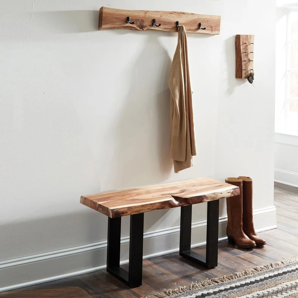 Natural Live Edge Wood 36" Bench I96599