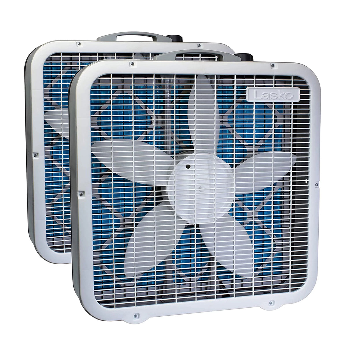 White 3 Speed Air Purifier Box Fan 2 Pack I839492