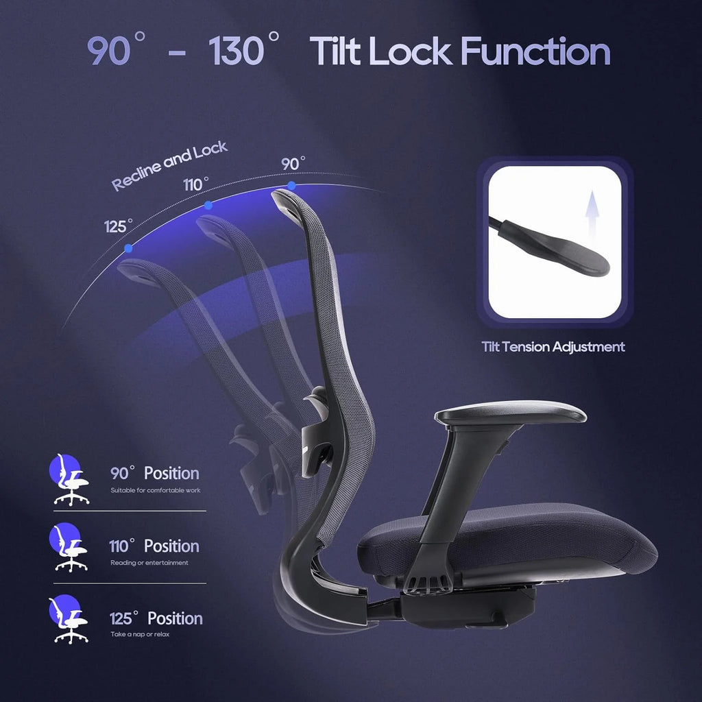 Ergonomic Mesh Office Chair with 4D Armrests Grey T79678