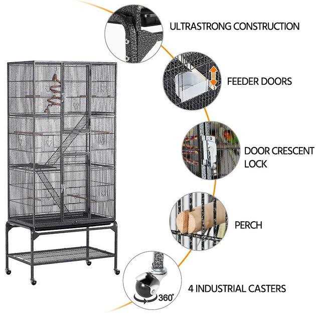 69-in Parrot Cage with Detachable Stand F679