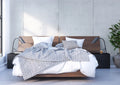 Queen Size Bedroom Set Walnut and Black F190
