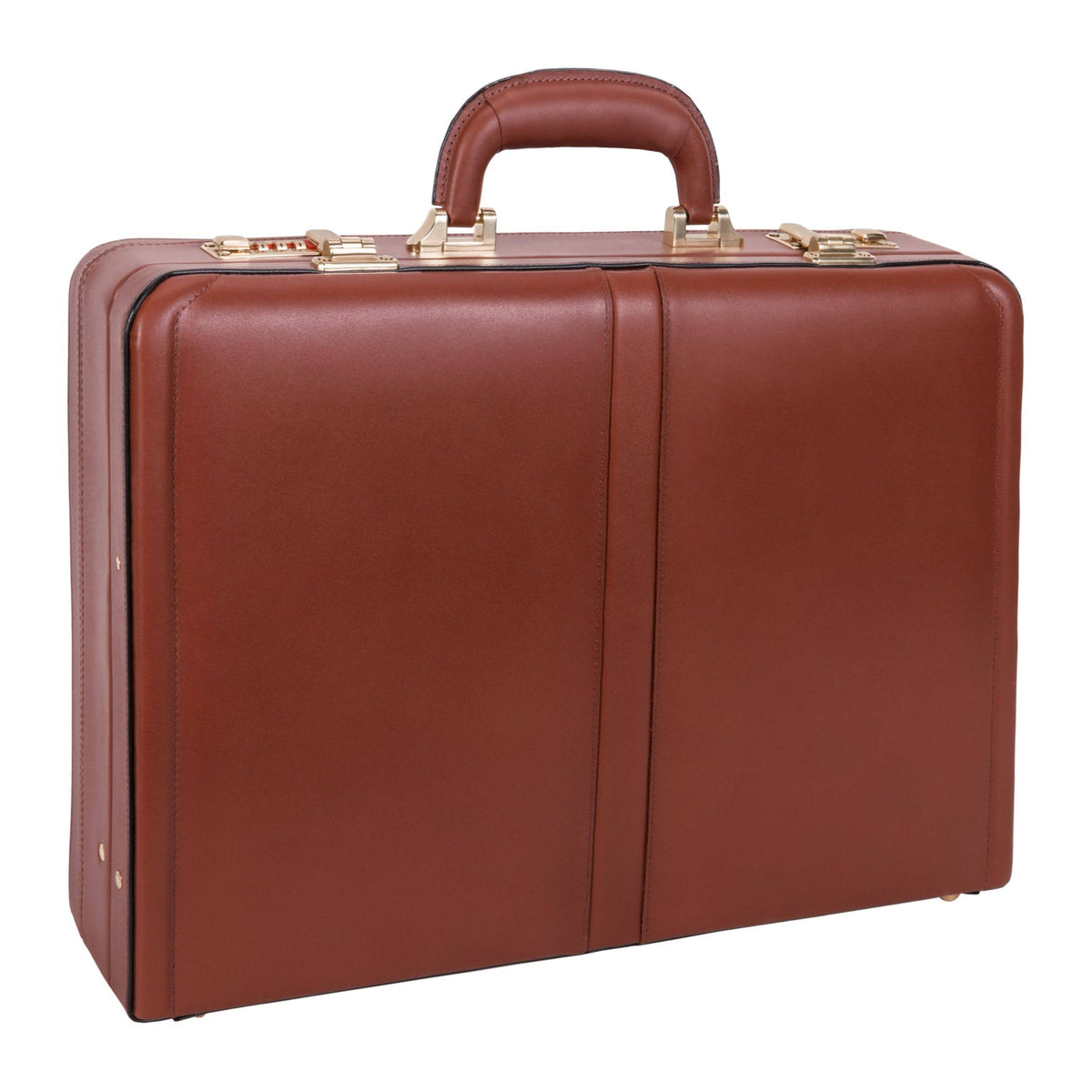 Brown Leather Expandable Attache Case S6864