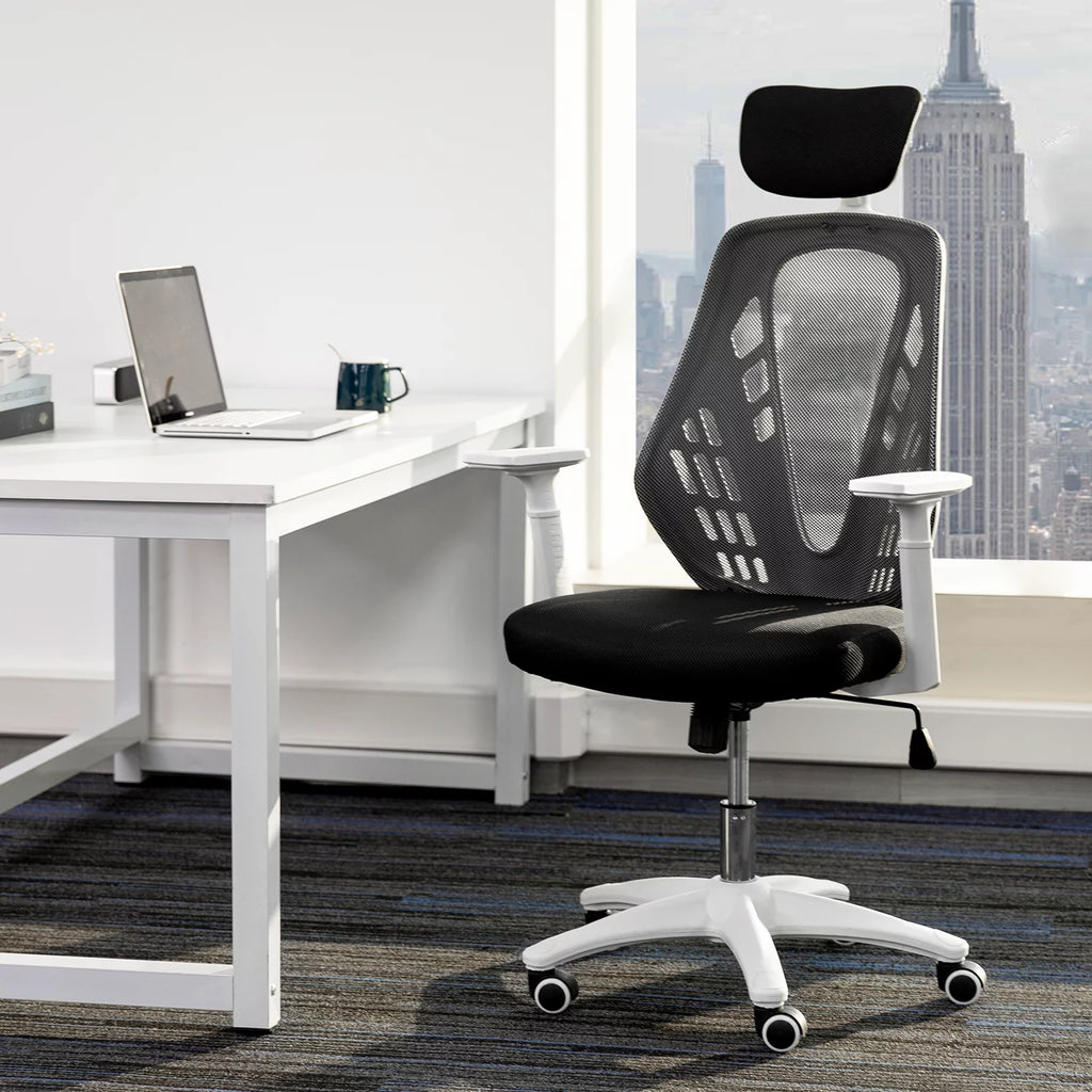 Black Mesh High Back Task Chair with Headrest A102