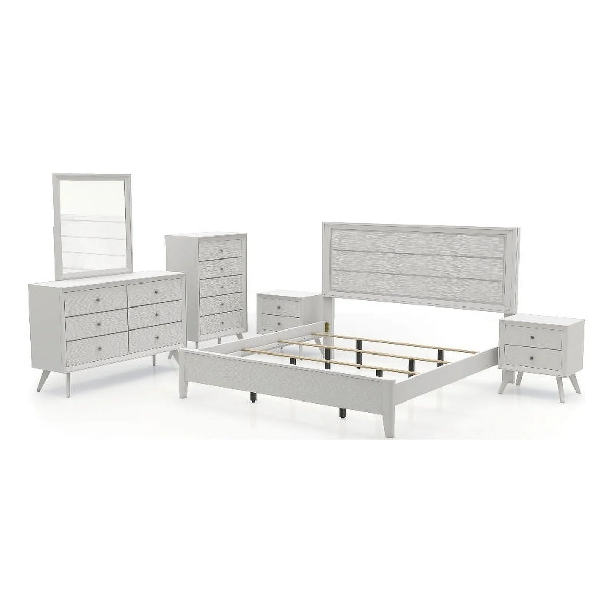 White Wood Bedroom Set 6pc King I524911