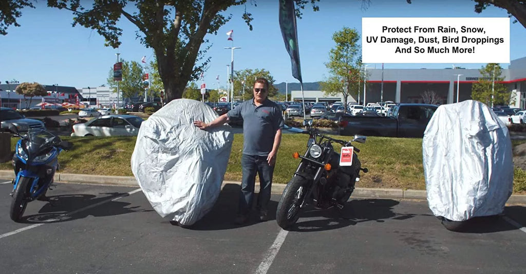 Weatherproof Motorcycle Cover with Storage Bag A9789