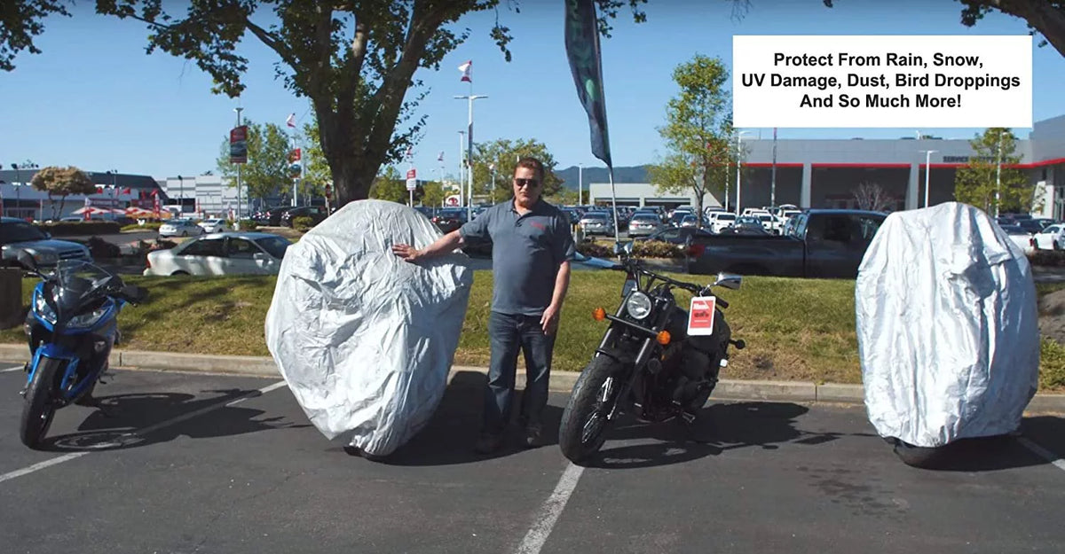 Weatherproof Motorcycle Cover with Storage Bag A9789