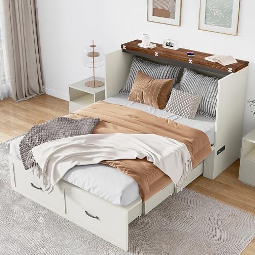 Full Size Black Wood Murphy Chest Bed with Drawer O962999