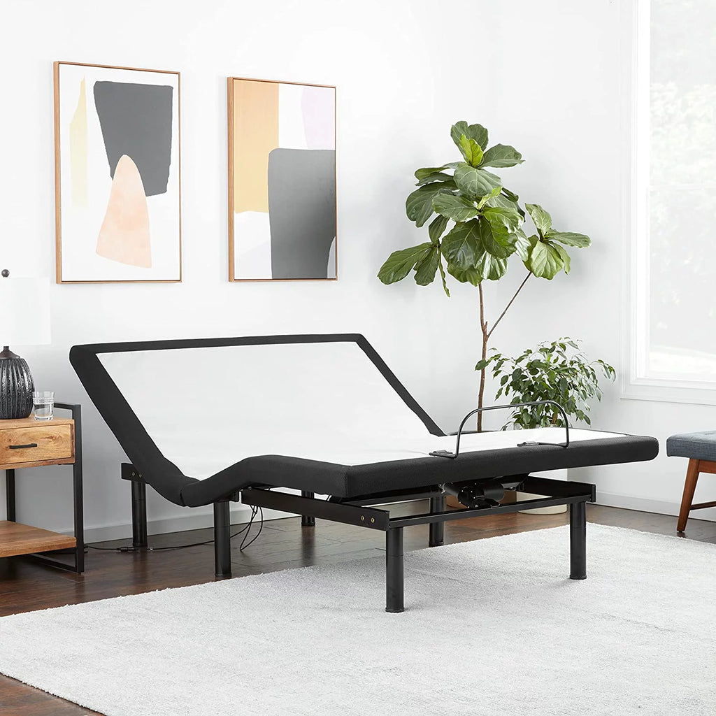 Adjustable Queen Bed with USB Ports in Black V228