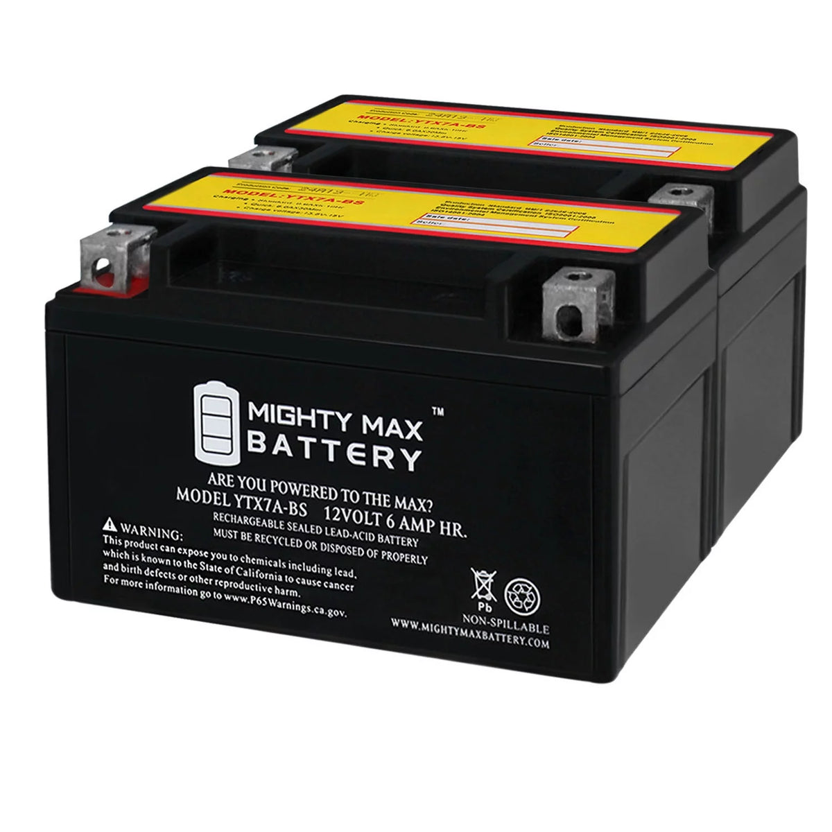12 Volt 6 AH Rechargeable Maintenance Free SLA AGM Motorcycle Battery P324163