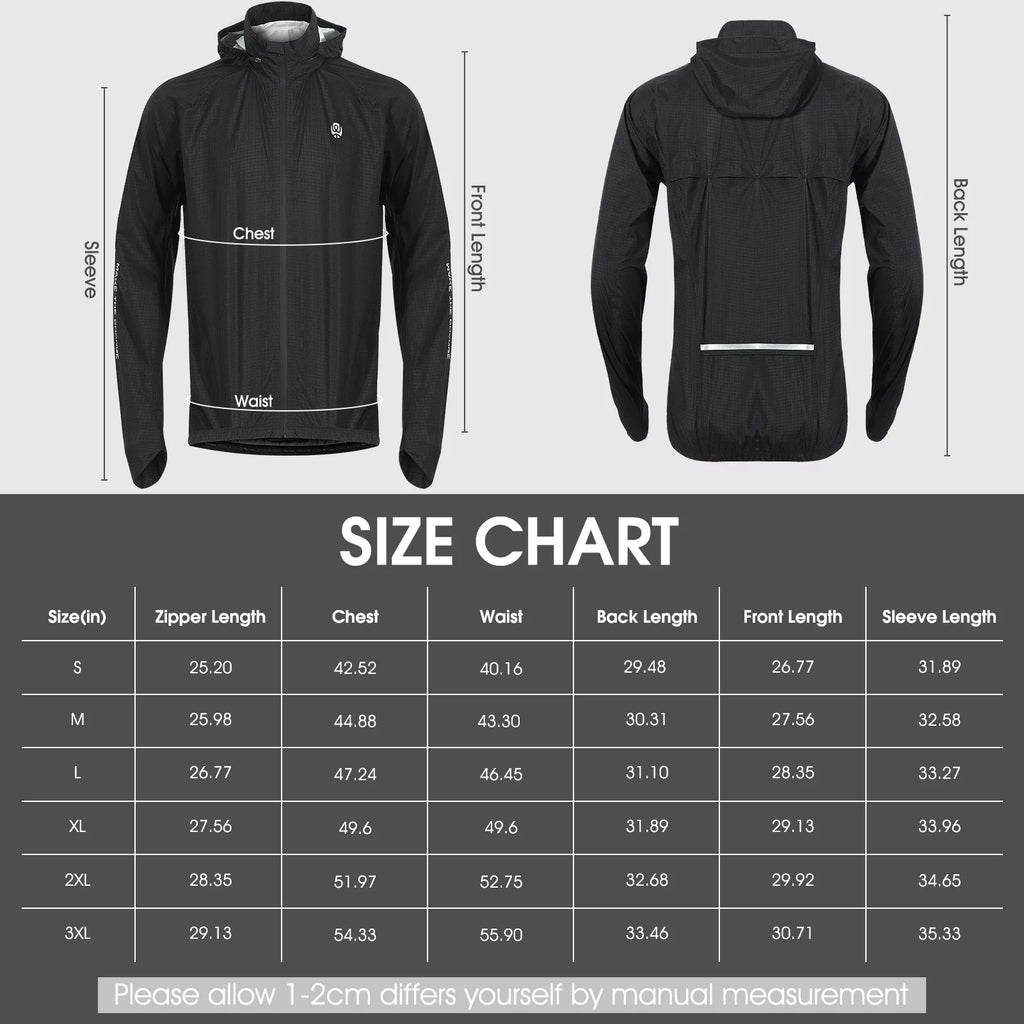 Black Windproof Cycling Jacket S24383