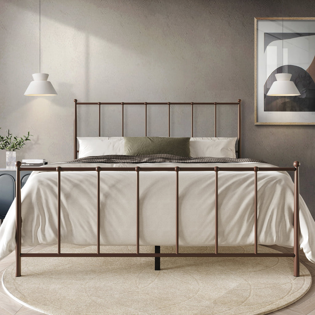 Twin Size White Metal Platform Bed Z973240