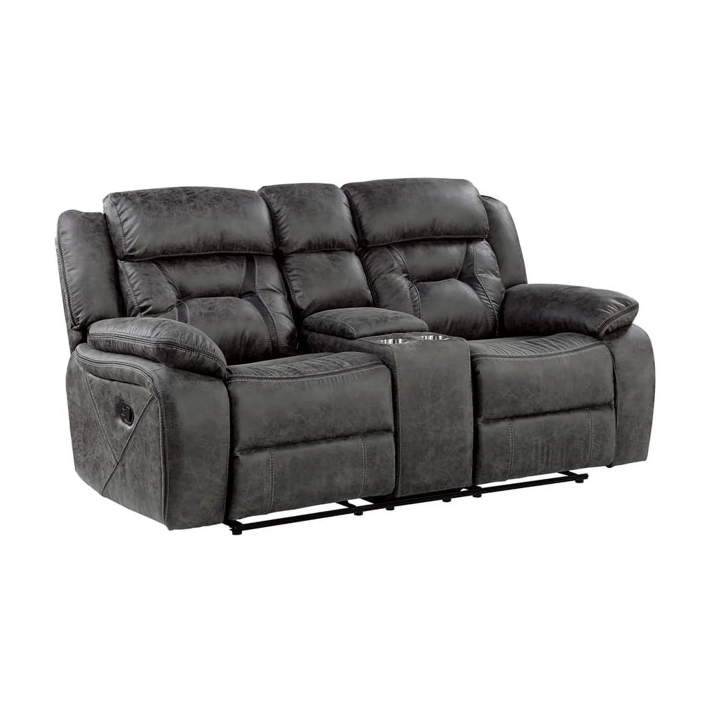 Gray Microfiber 2-Piece Reclining Sofa Set C882