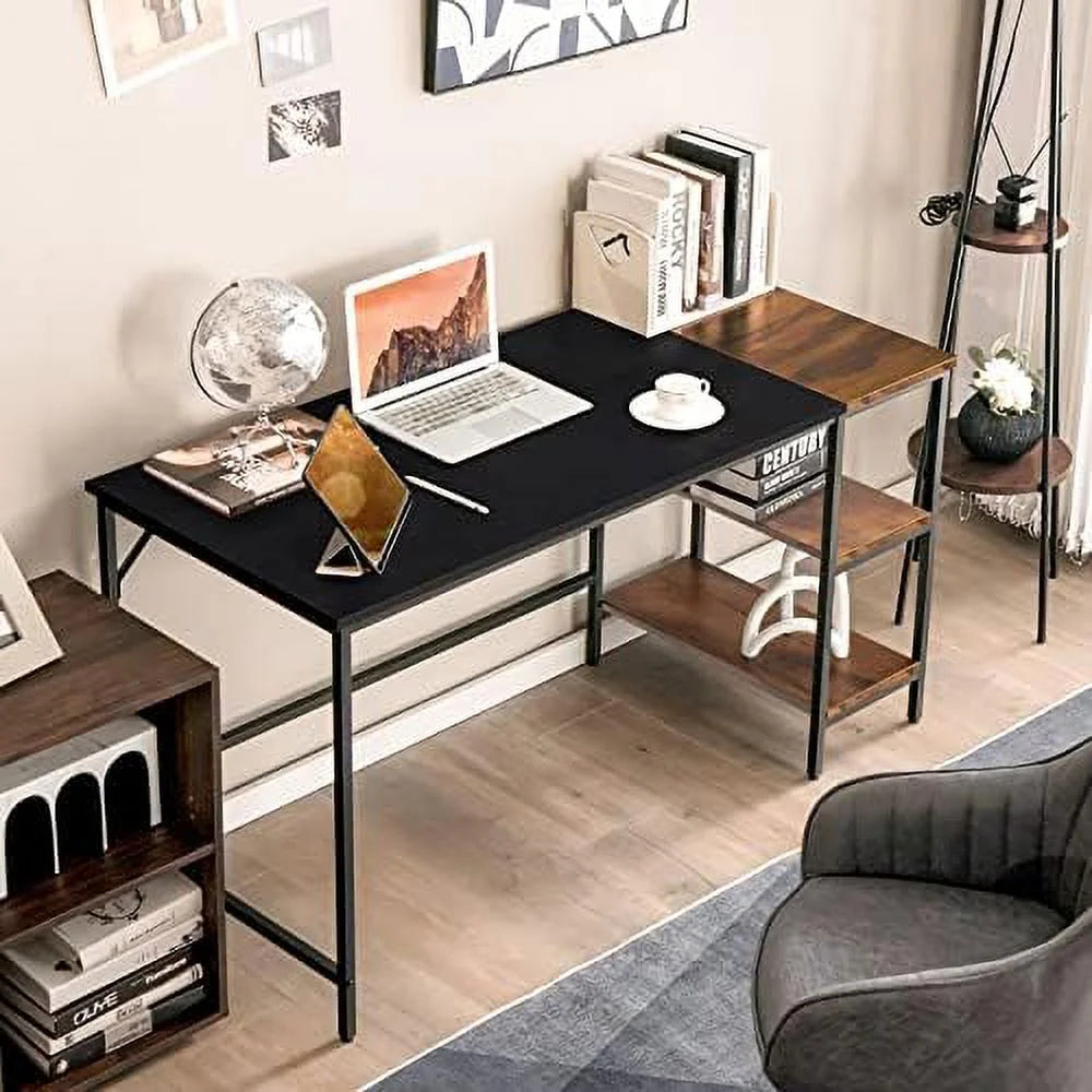 55” Computer Desk with 2-Tier Shelves R65261