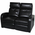 Black Faux Leather 2-Seater Recliner Sofa E6110