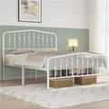White Queen Metal Platform Bed with Arched Headboard J222384