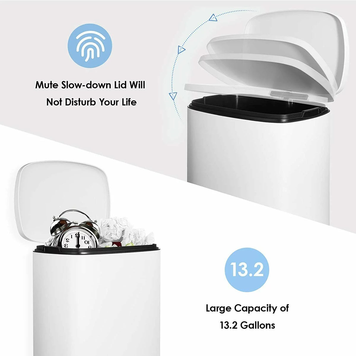 Stainless Steel 13.2 Gallon Kitchen Trash Can G639044