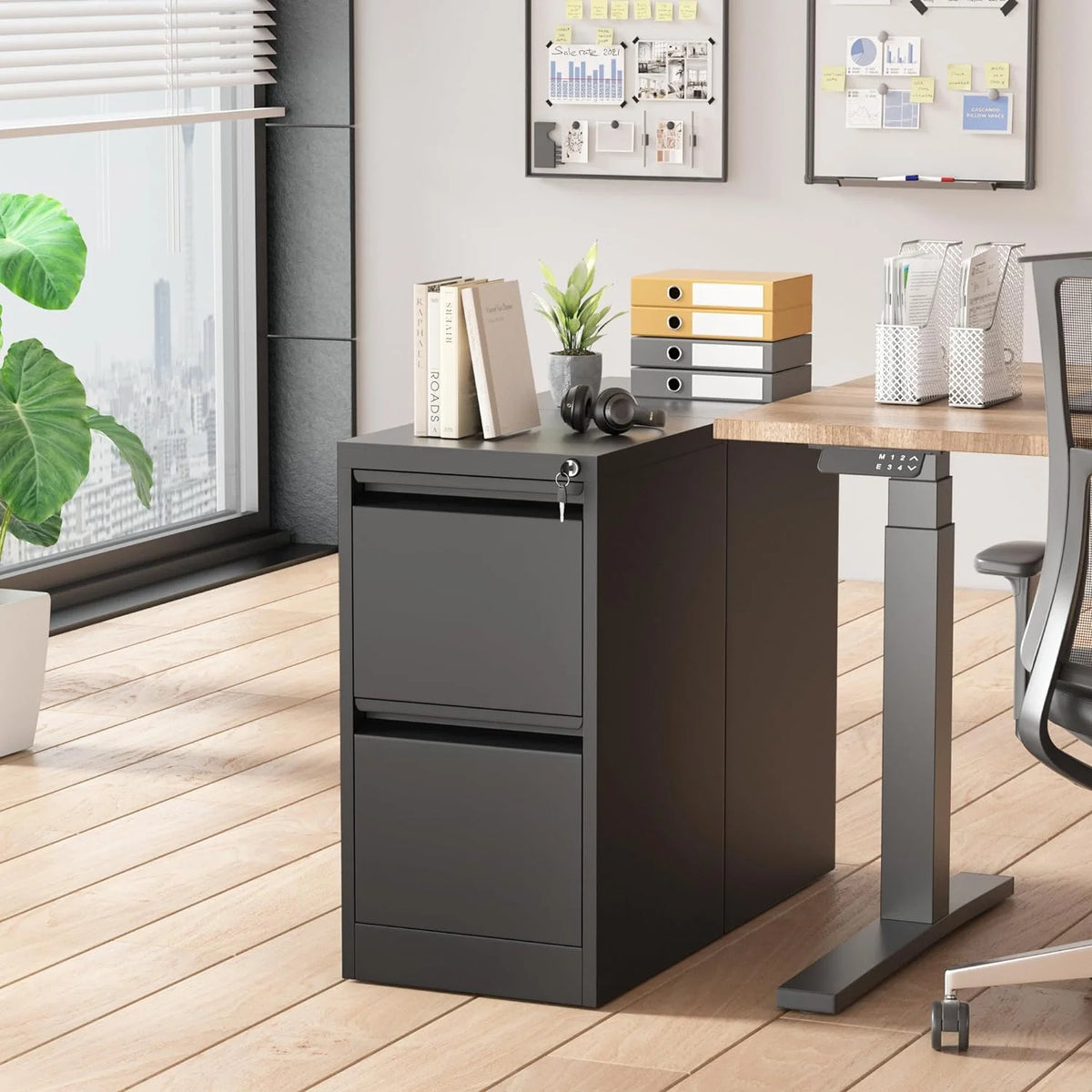 2 Drawer Metal Vertical File Cabinet with Lock F23174