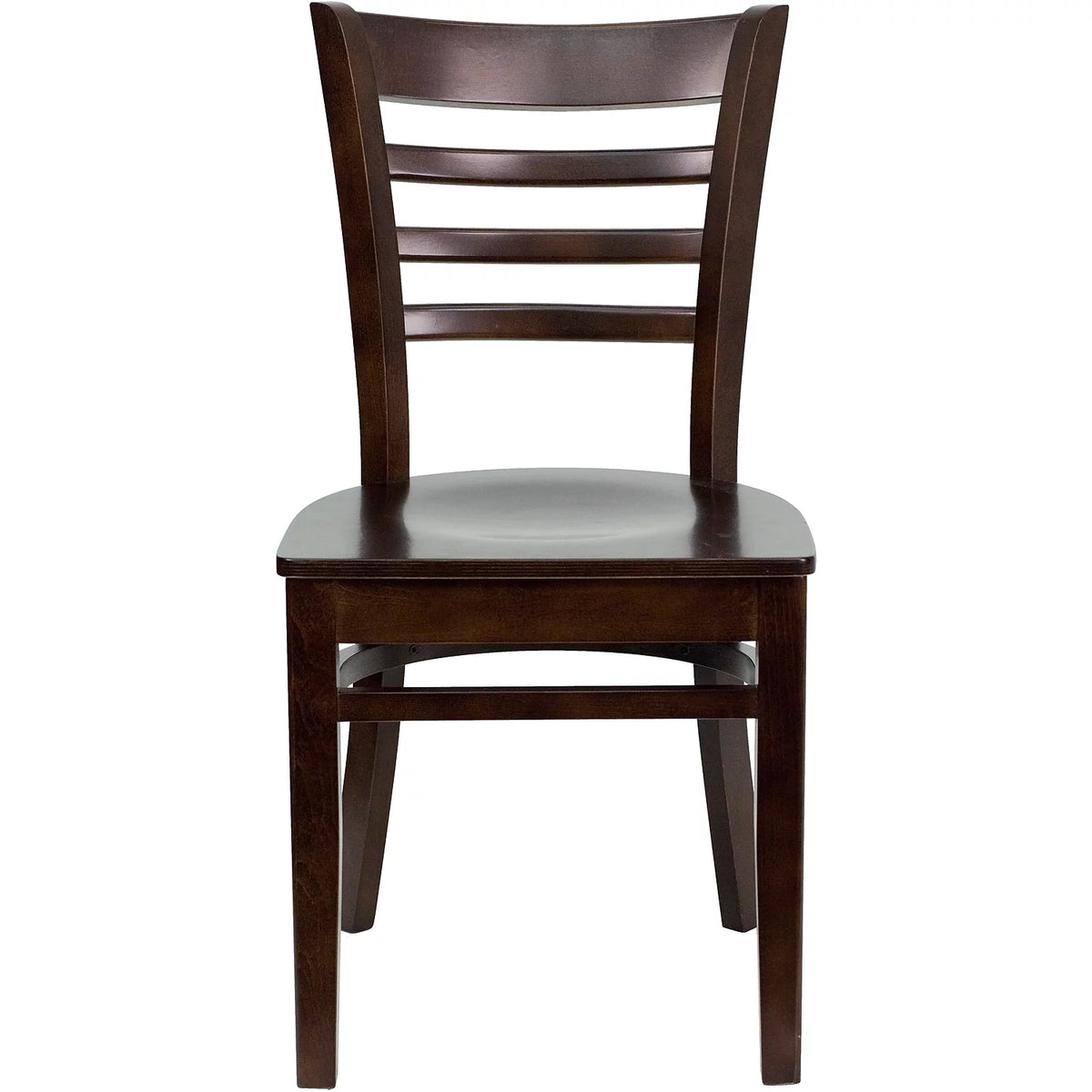2 Pack Ladder Back Walnut Wood Chair X7848