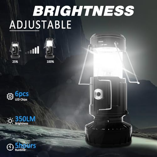 2-Pack Collapsible Solar Camping Fan with Lantern D5635