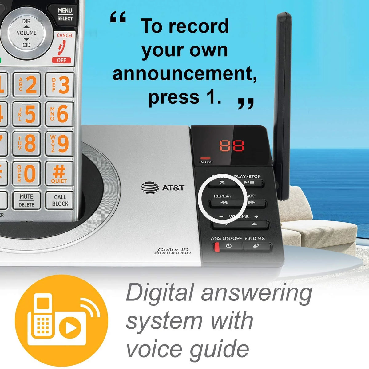 Silver/Black Cordless Phone with 4 Handsets I815