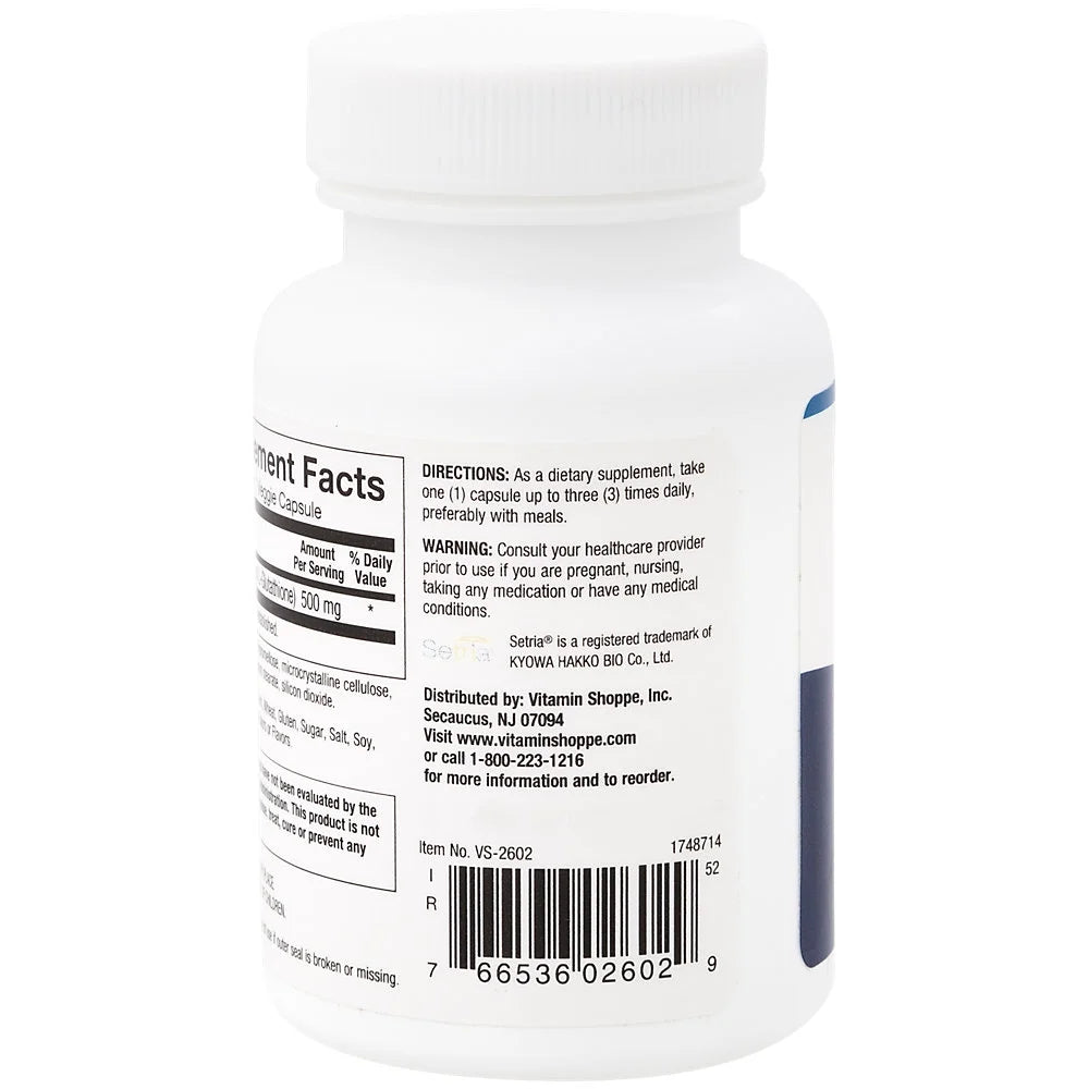 Reduced Glutathione 500MG Antioxidant Supplement 60 Capsules J47413