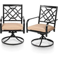 Outdoor Patio Metal Swivel Rocker Dining Chairs Set of 2 L558