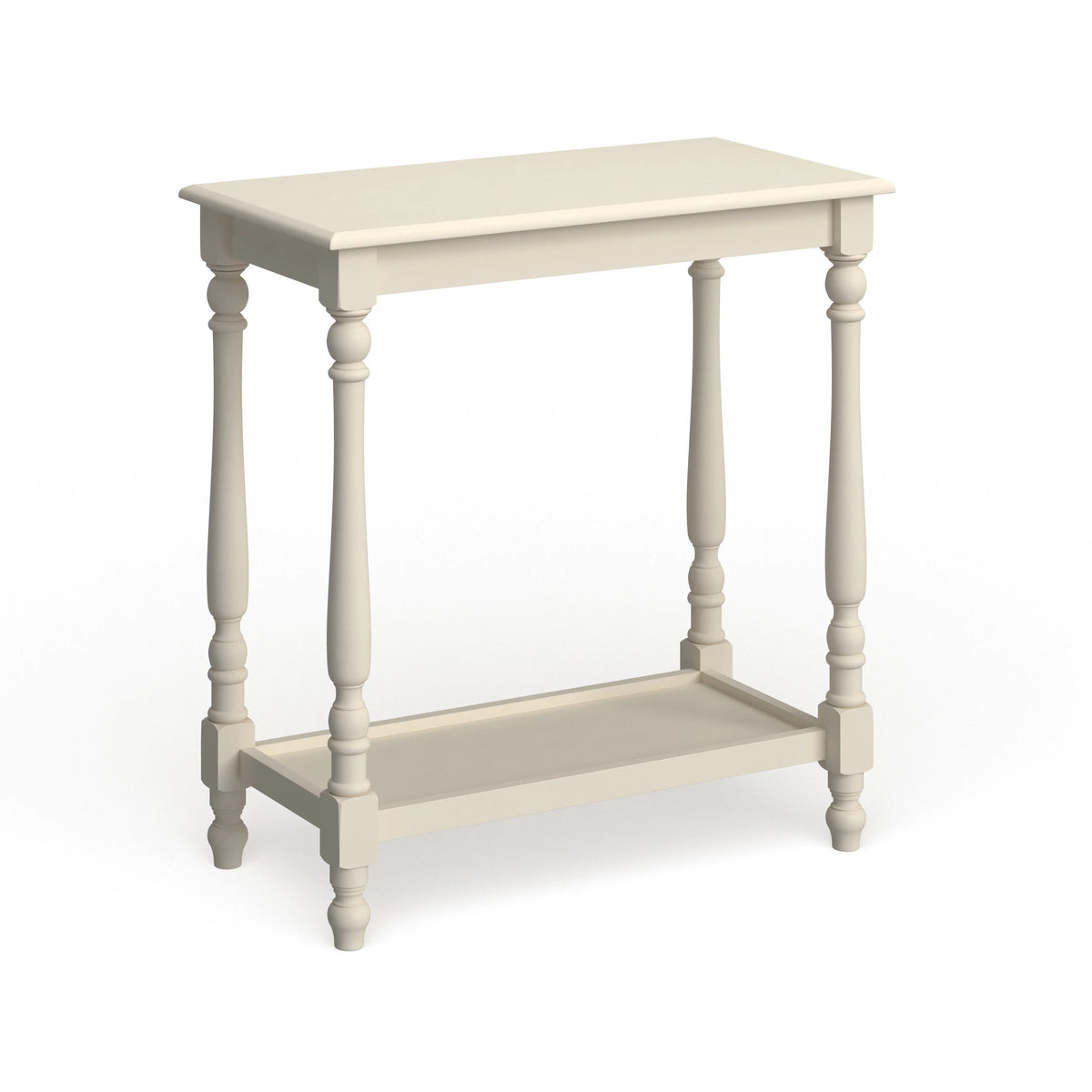 White 25-inch Solid Wood 1-Shelf Side Table X42321