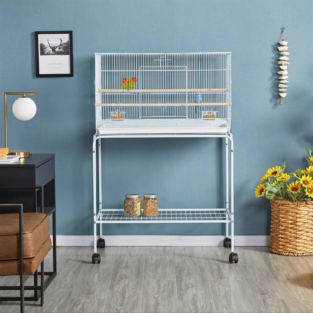 47 Flight Cage with Slide-Out Tray and Rolling Stand D52994