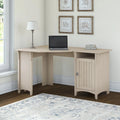 Antique White Corner Computer Desk with Storage Q55943