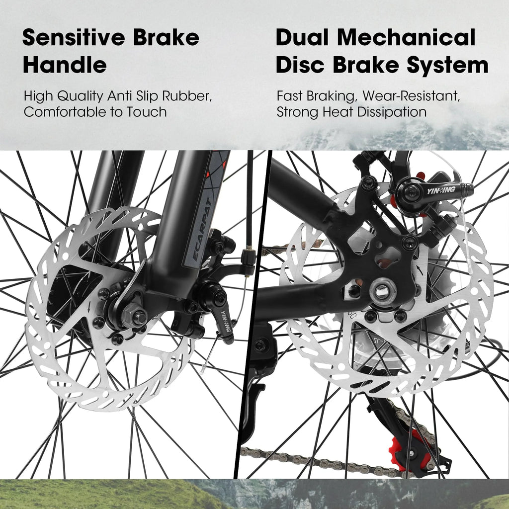 27.5 Inch 21-Speed Disc Brakes Carbon Steel Frame Mountain Bike Y495118