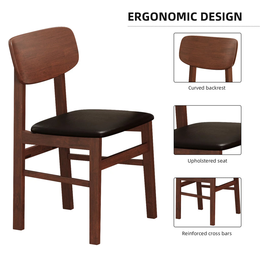 5-Piece Compact Rustic Dining Set with 4 Chairs J368