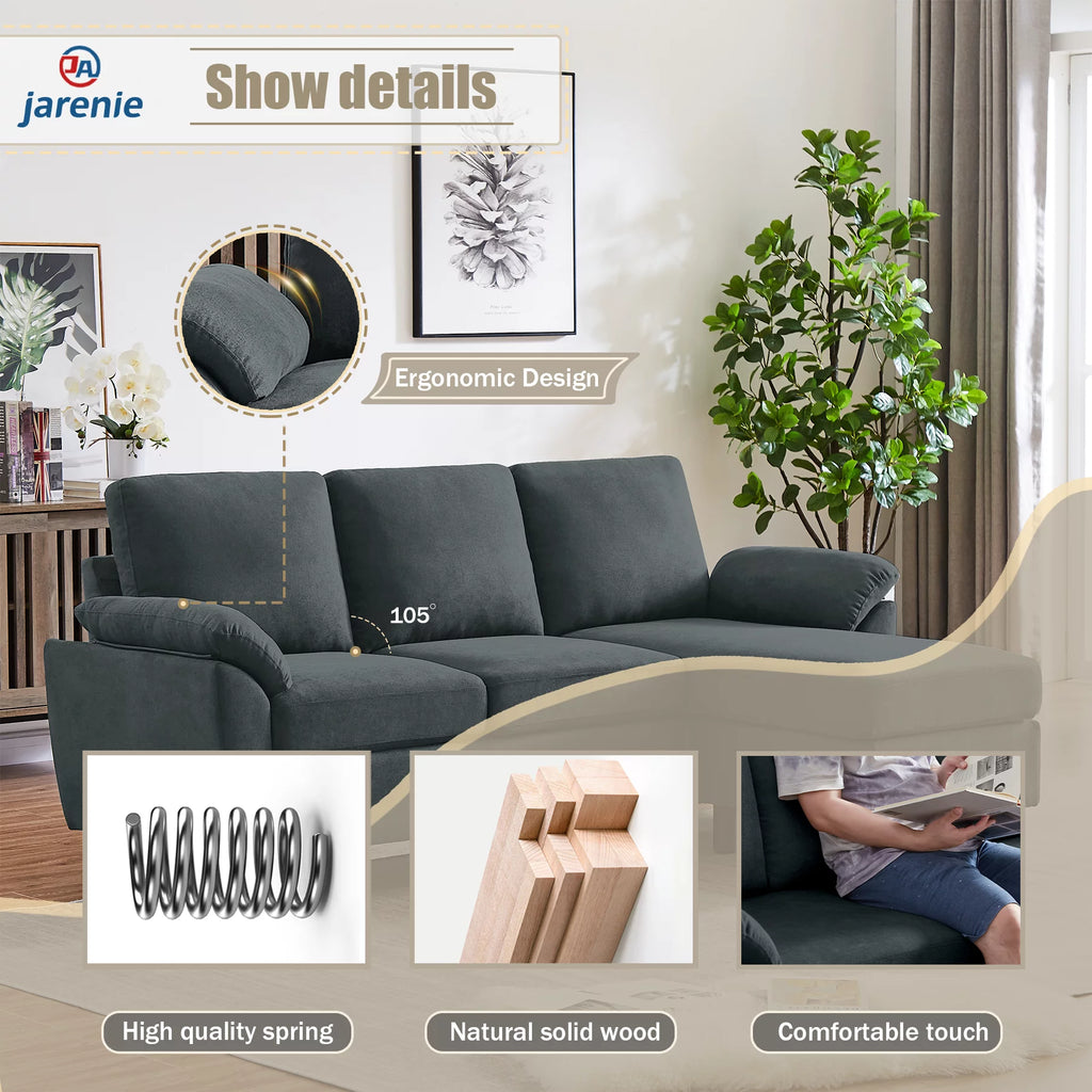 Modern Fabric L-Shaped Sectional Sofa with Ottoman F9262