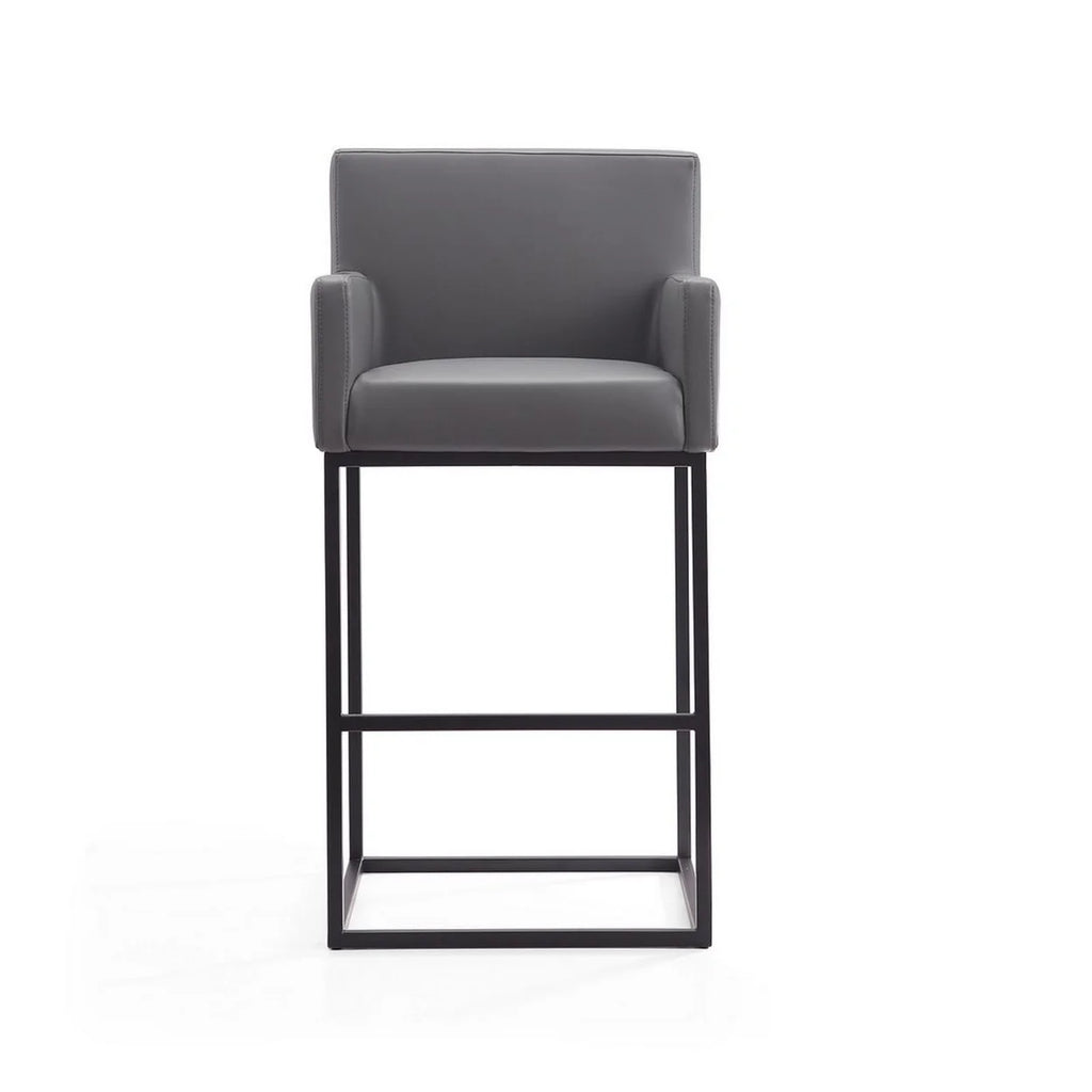 30" Faux Leather Barstool in Gray X788535