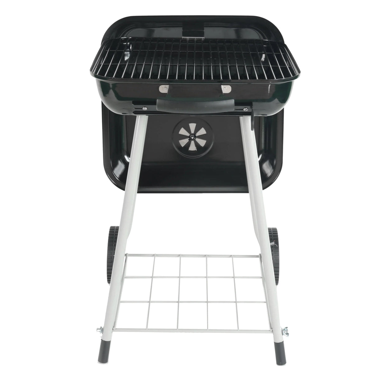 Square Steel Charcoal Grill with Wheels, Black K2520