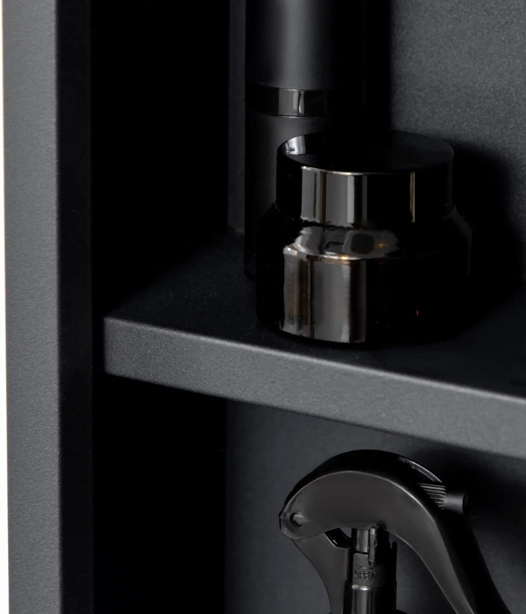 Black Stainless Steel Wall-Mounted Medicine Cabinet with Mirror T477777