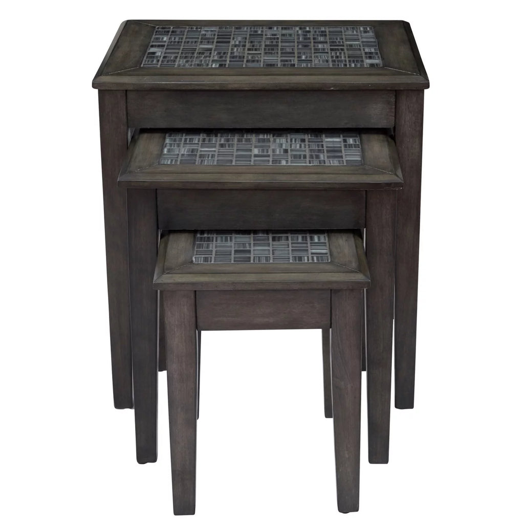 Nesting Tables with Mosaic Tile Inlay Set of 3 K1166