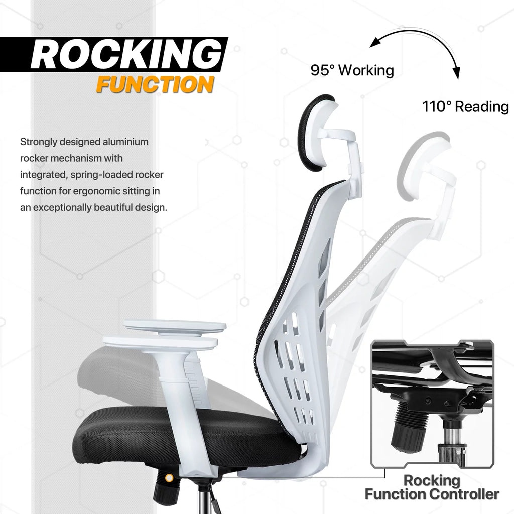 Black Mesh High Back Task Chair with Headrest A102