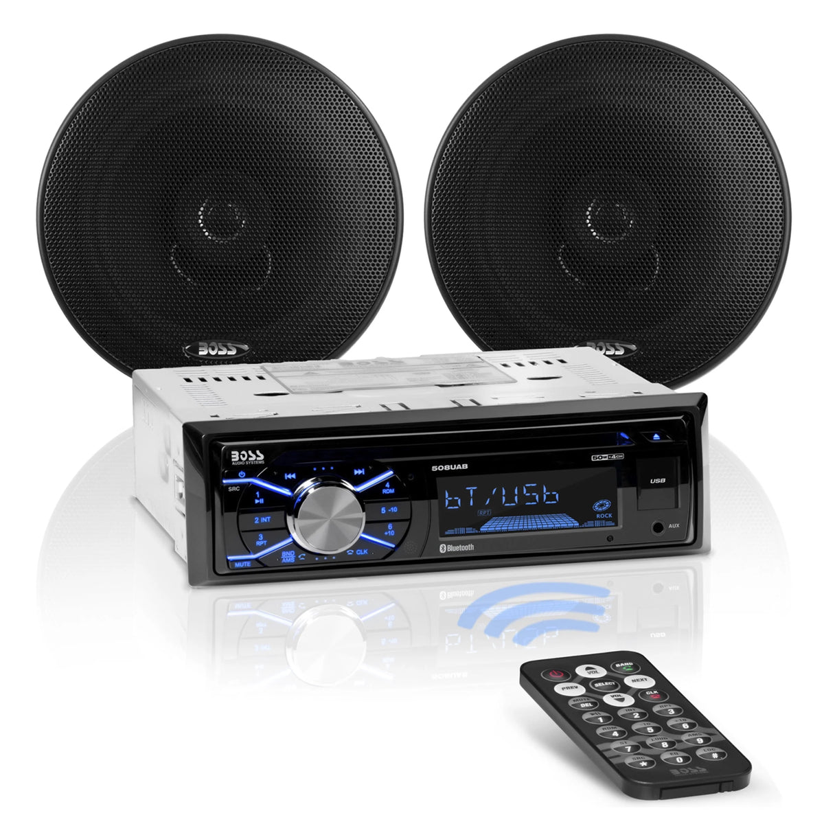 Single Din Car Stereo and Speakers K6145