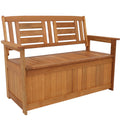 Meranti Wood 2-Person Garden Storage Bench L369