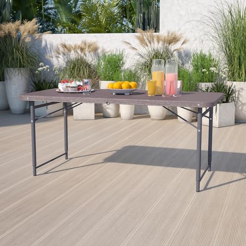 6' White Rectangular Plastic Folding Table V13969
