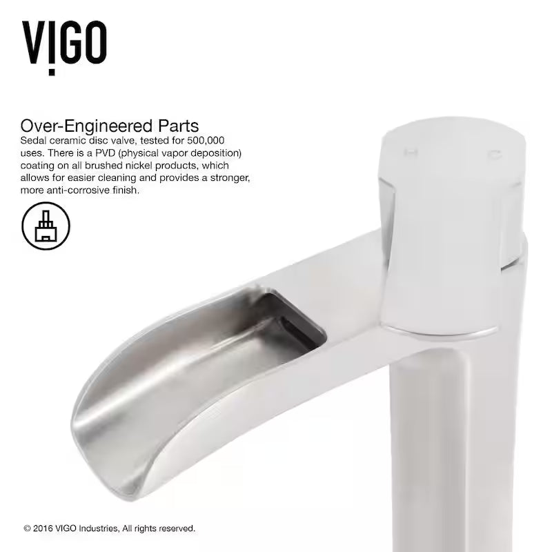 Single Handle Vessel Faucet in Brushed Nickel E60055