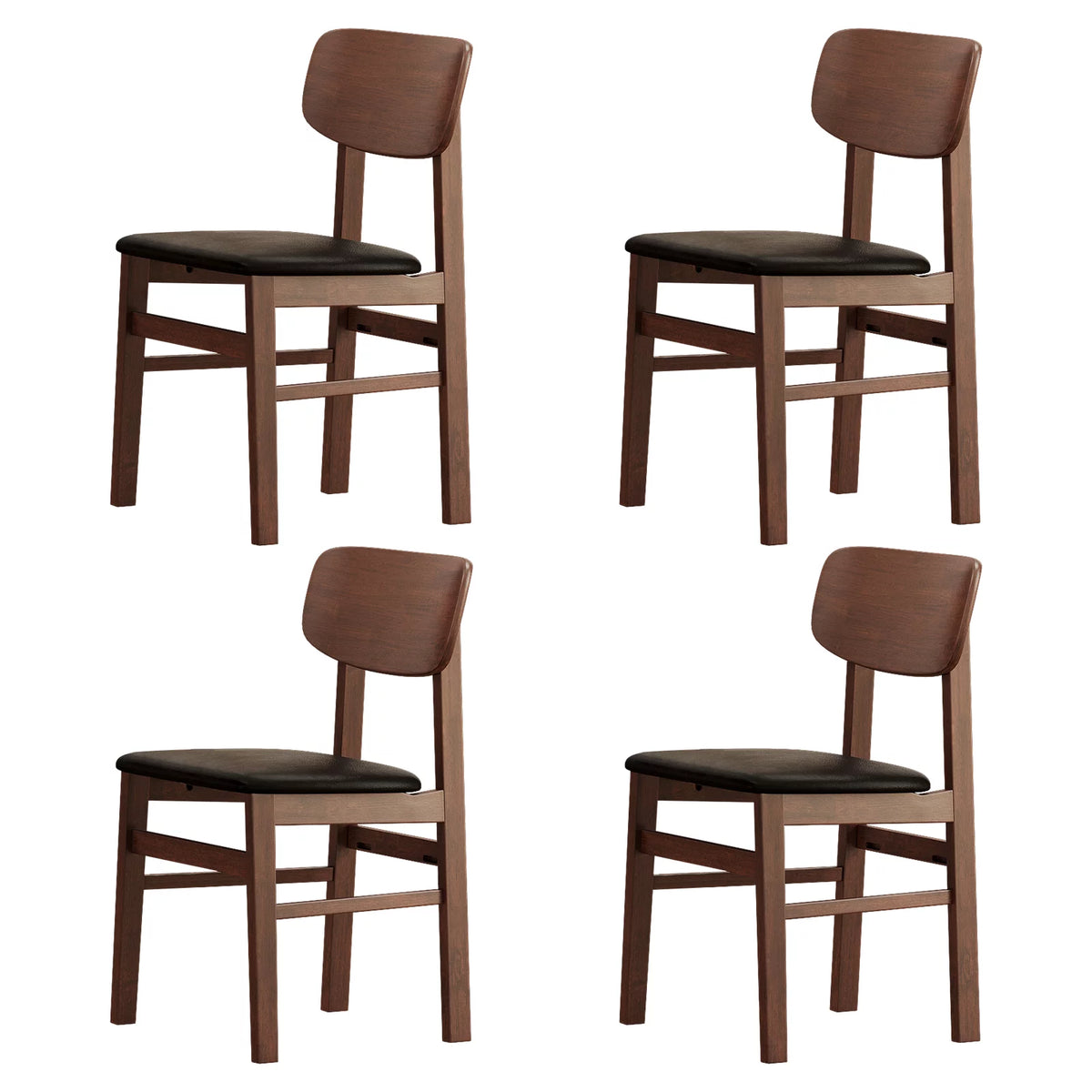 5-Piece Compact Rustic Dining Set with 4 Chairs J368