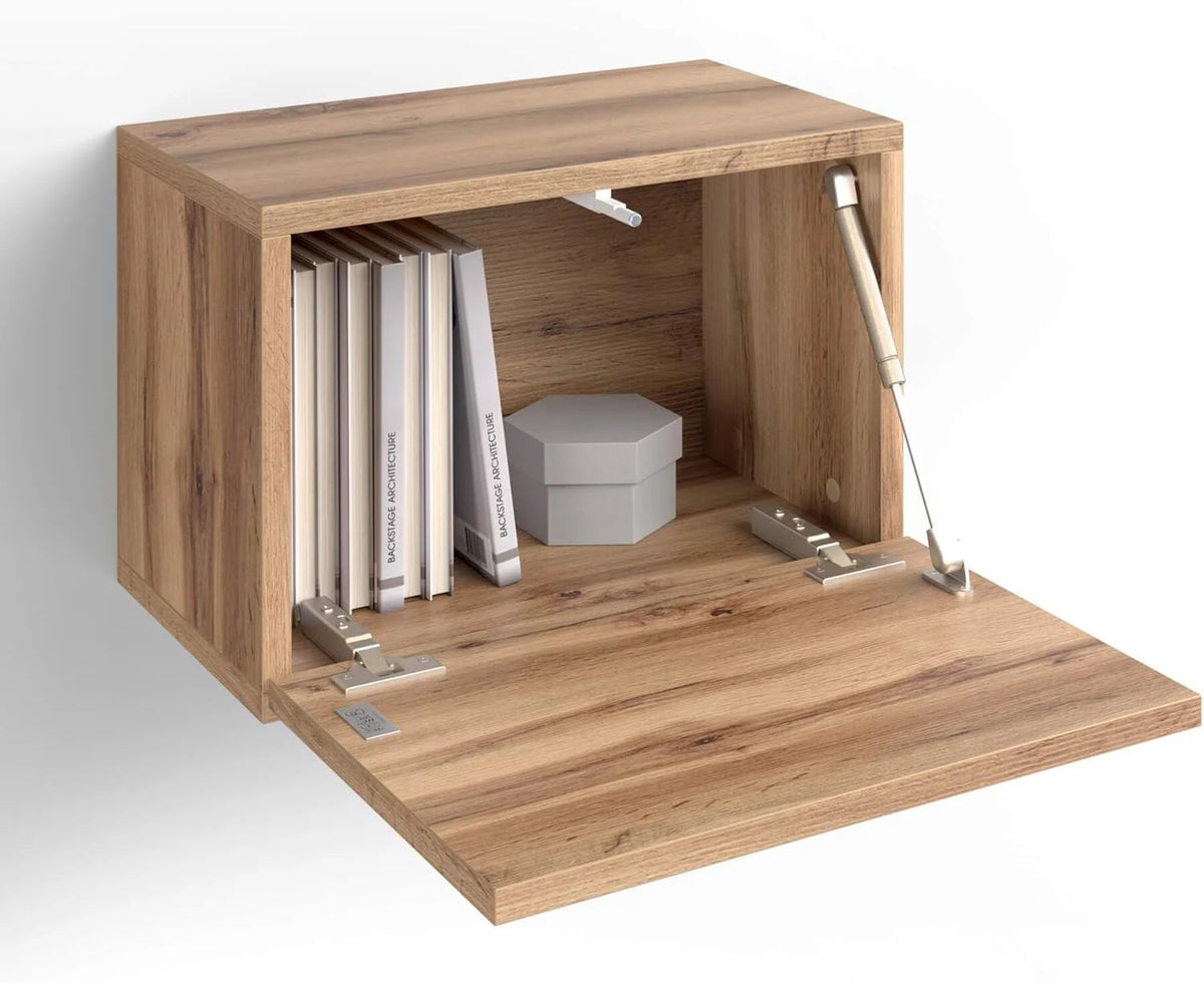 Rustic Oak Wall Unit With Door D3597