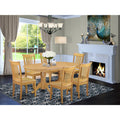7 Piece Oak Wood Dining Set C83302