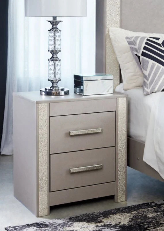 Gray 2 Drawer Nightstand M782