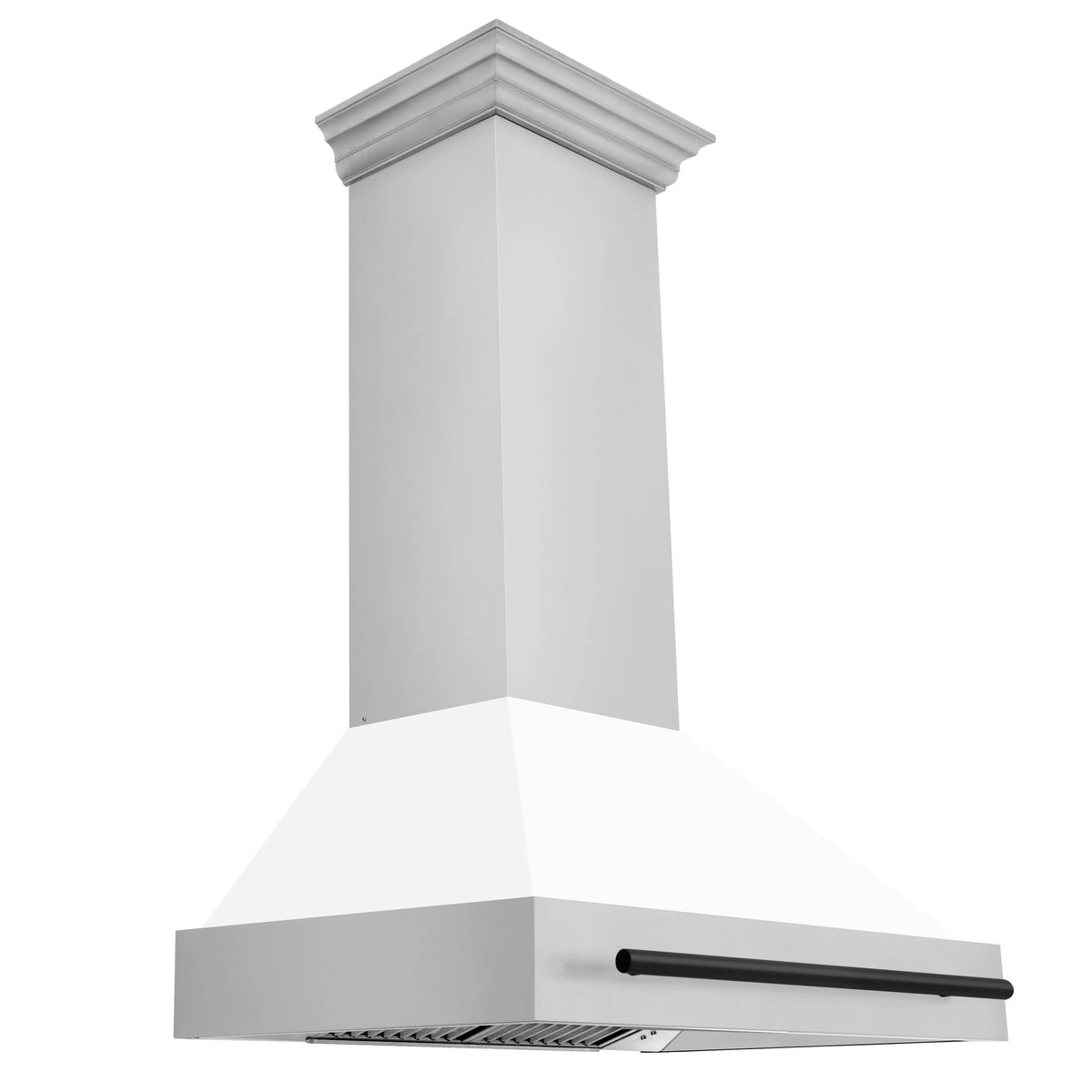 36 Inch Range Hood with White Matte Shell and Matte Black Handle Y15508